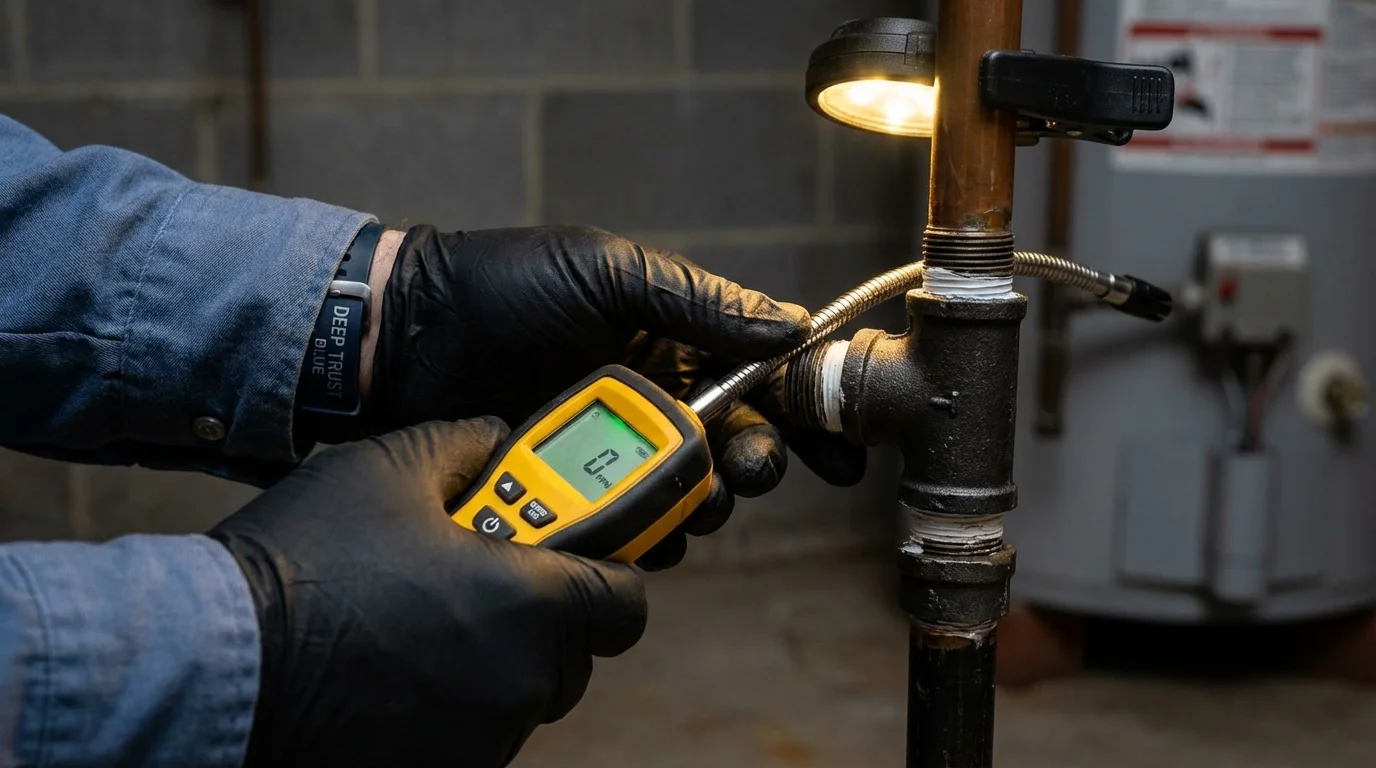 Gas leak detection with electronic sniffer by Johns Plumbing LLC in Charlotte Hall