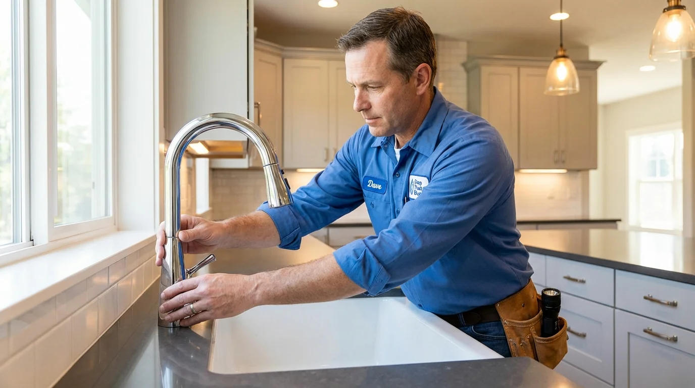 Kitchen faucet installation by Johns Plumbing LLC in Charlotte Hall